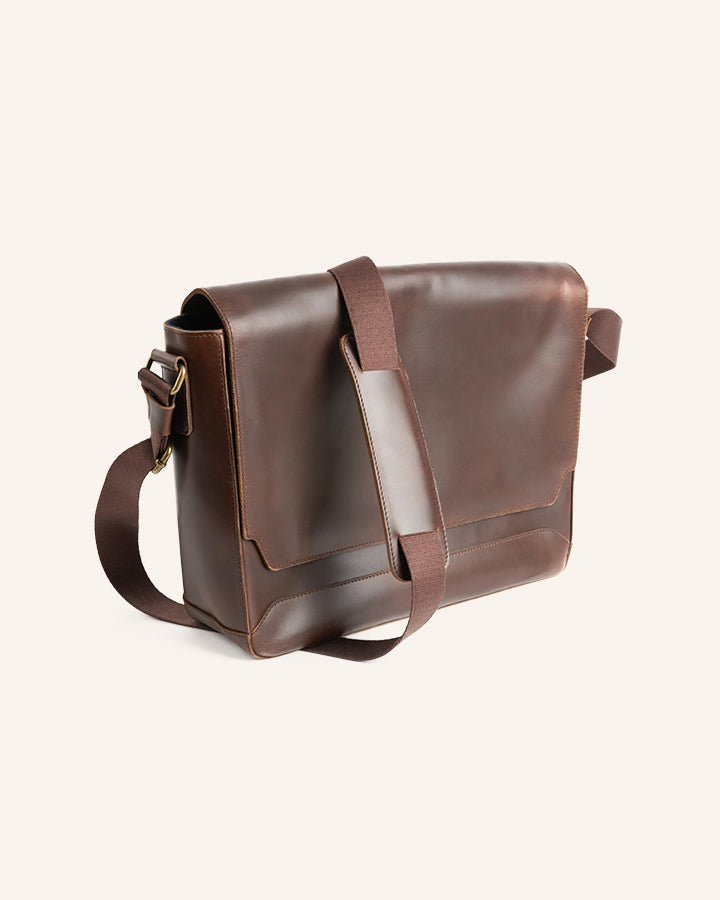 Leder Messenger Bag Times