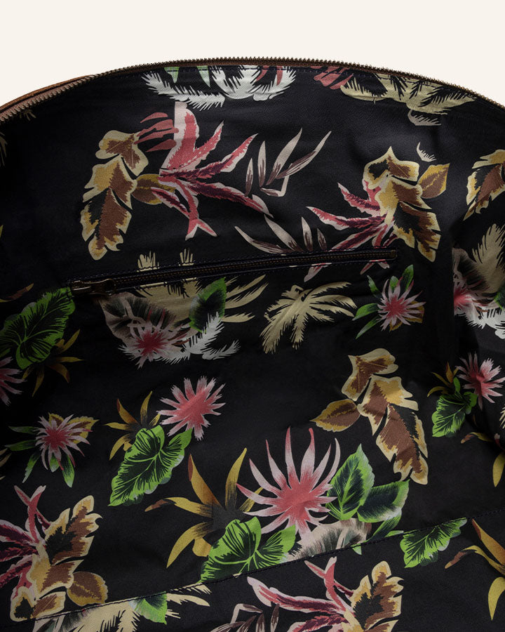Leder Weekender Willow Braun | Tropisch