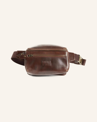 Leather Waist Bag Dash Brown | Dots