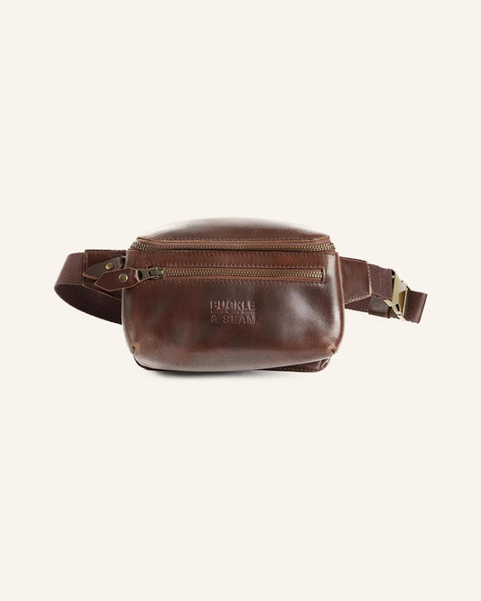 Leather Waist Bag Dash Brown | Dots