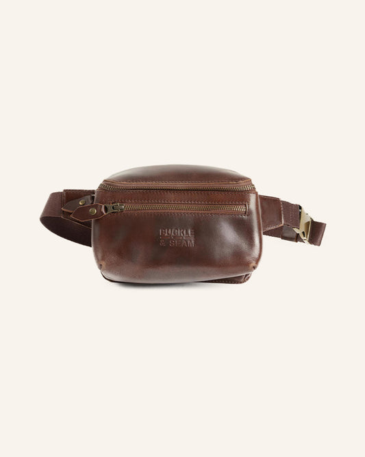 Leder Gürteltasche Dash Braun | Dots