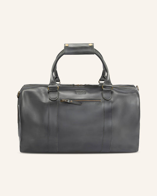 Leather Weekender Willow Anthracite | Yellow