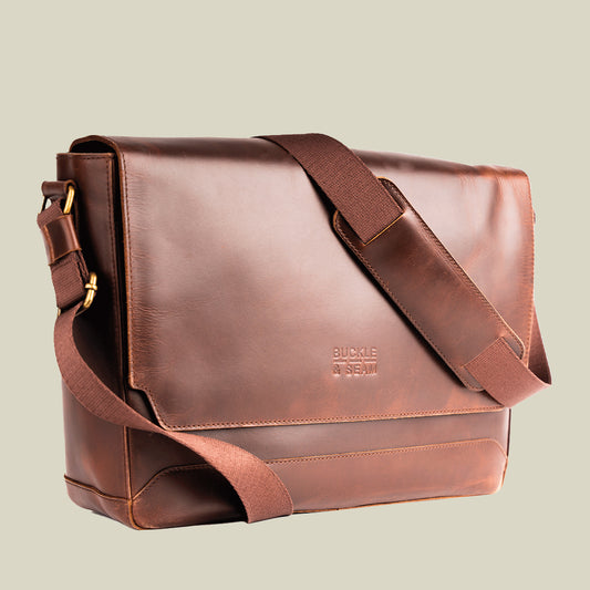 Leder Messenger Bag Times