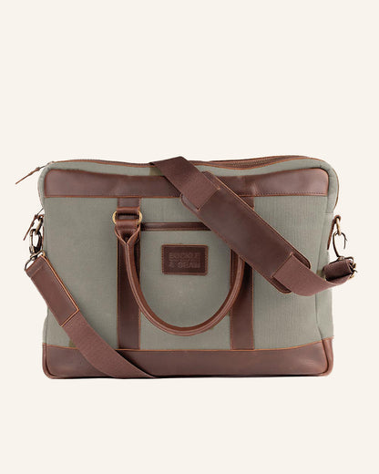 Leather Canvas Business Briefcase Venture