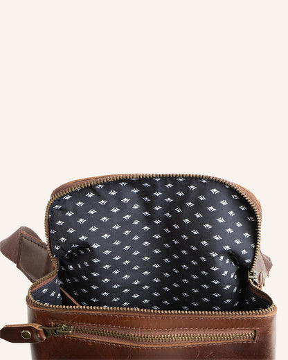Leather Waist Bag Dash Brown | Dots