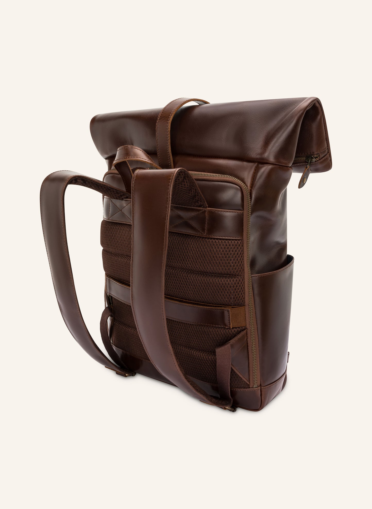 Leder Rolltop Rucksack Nomad