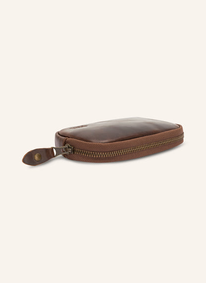 Leather Zip Pouch Karbon