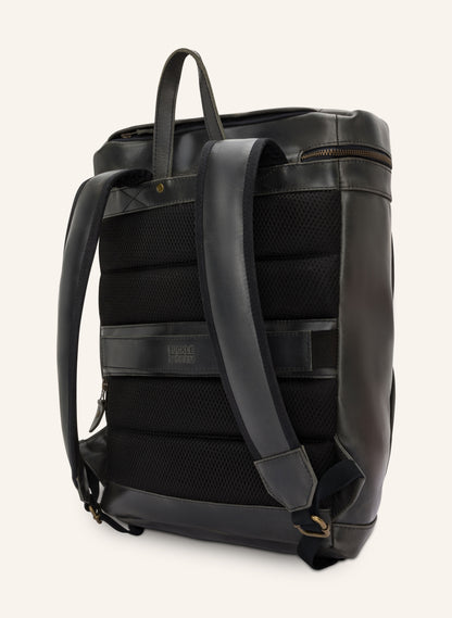 Leder Rucksack Siwa Anthracite | Gelb