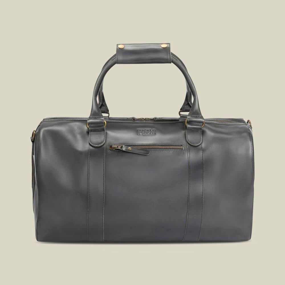 Leder Weekender Willow Anthracite | Gelb