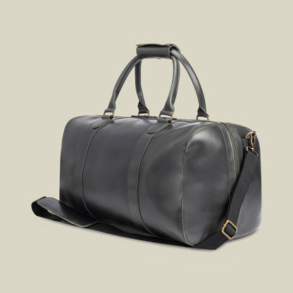 Leder Weekender Willow Anthracite | Gelb