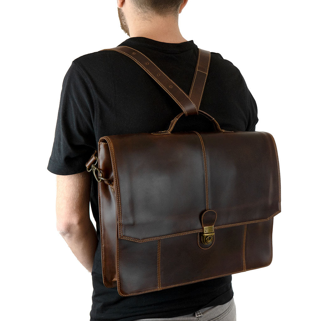 Leather Briefcase Sierra