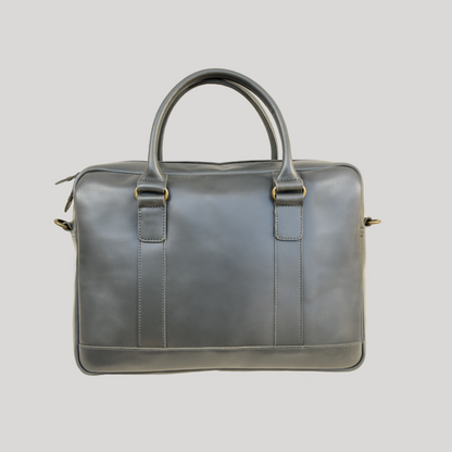 Leder Business Briefcase Everett Anthracite | Gelb